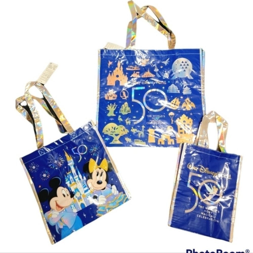 Walt Disney World's 50th Celebration Trio Set Reuseable Tote NWT